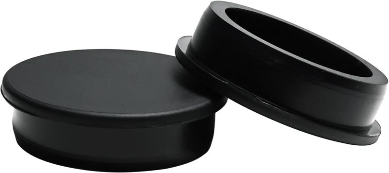 BOPOREAE 2 Pcs 63.6 mm Silicone Rubber Plug for 62.6-63.6 mm/2-7/16-2-1/2 in Round Holes, Waterproof T Type Rubber Stoppers, Soft Flexible Snap-On Seal Plugs Tube Pipe End Cover Caps Insert, Black - Image 1